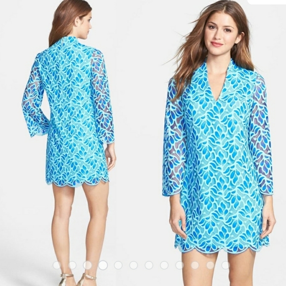 Lilly Pulitzer Dresses & Skirts - NWOT Lilly Pulitzer Blue Devina Lace Mini Dress